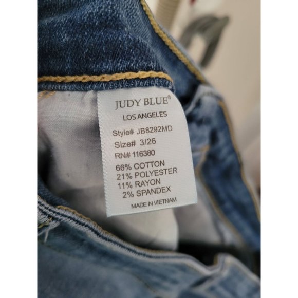 Judy Blue Los Angeles Skinny Fit distressed Ripped Denim Jeans size 3/26 - Picture 9 of 10